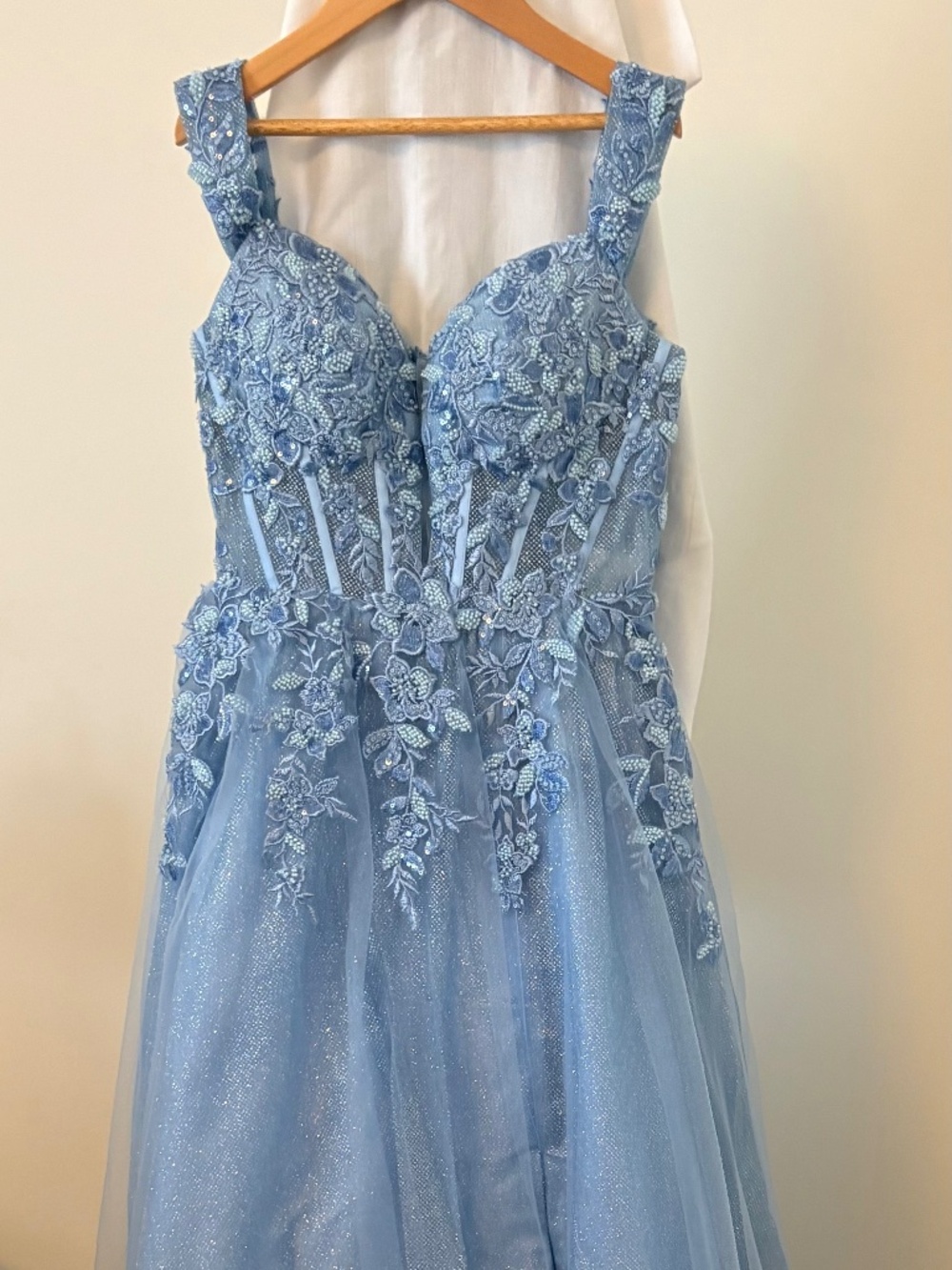 Elegant Blue Cinderella-Style Gown